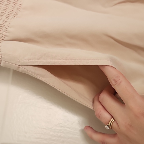 Bella Dahl 100% Tencel Flowy Wide Leg Pockets Lightweight Soft Tan Pants Size M - Picture 5 of 8